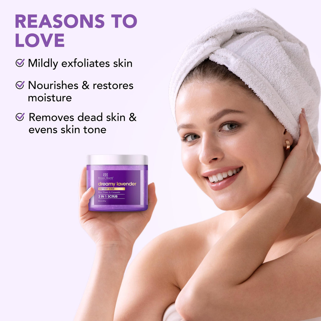 Botanic Hearth Dreamy Lavender Body Scrub 8.8 Fl Oz | Gently Exfoliates And Moisturizes Skin, Infused With Natural Lavender Oil And Essential Nutrients For Smooth And Radiant Skin