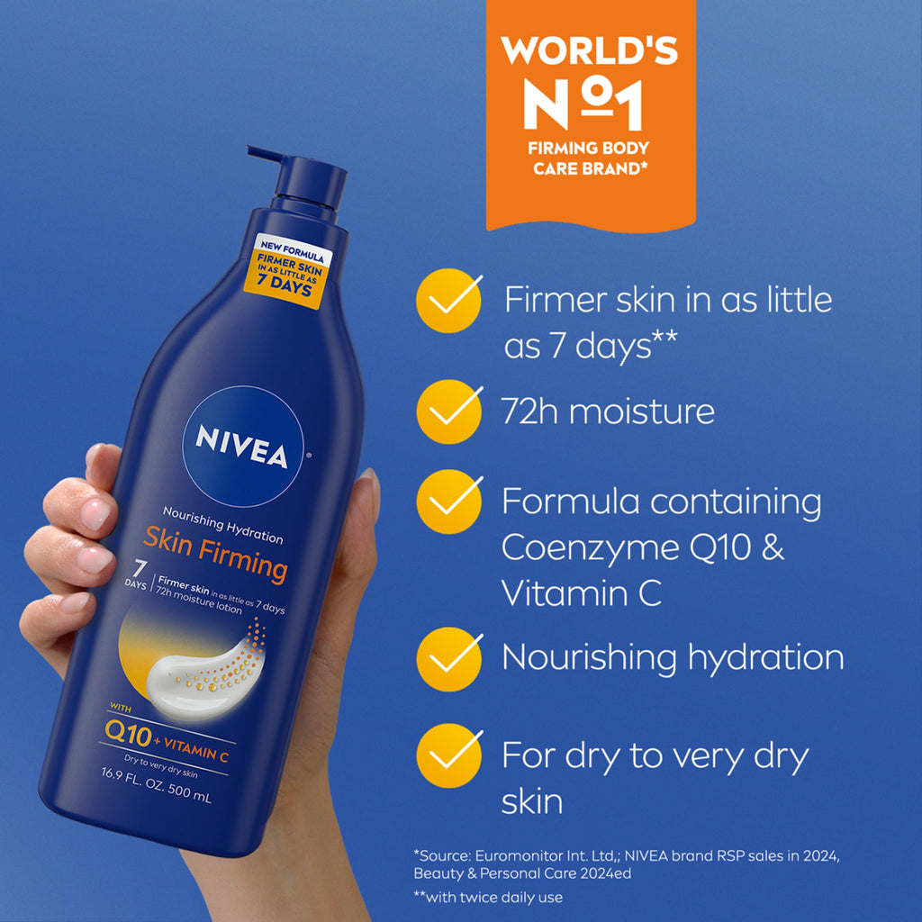 NIVEA Nourishing Hydration Skin Firming Body Lotion, 16.9 FL OZ