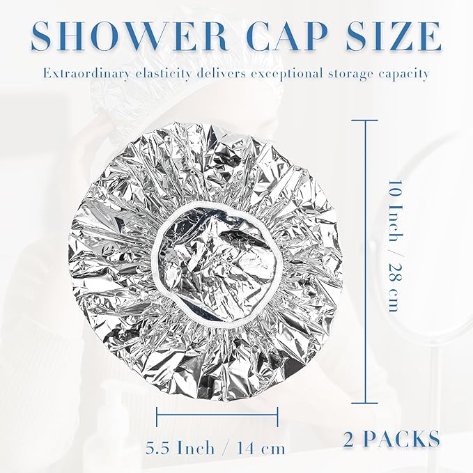 Brvlsoc Reusable Aluminum Foil Heat Cap – Deep Conditioning Processing Cap with Elastic Band, Hair Treatment & Coloring Cap for Salon, Sauna & Home