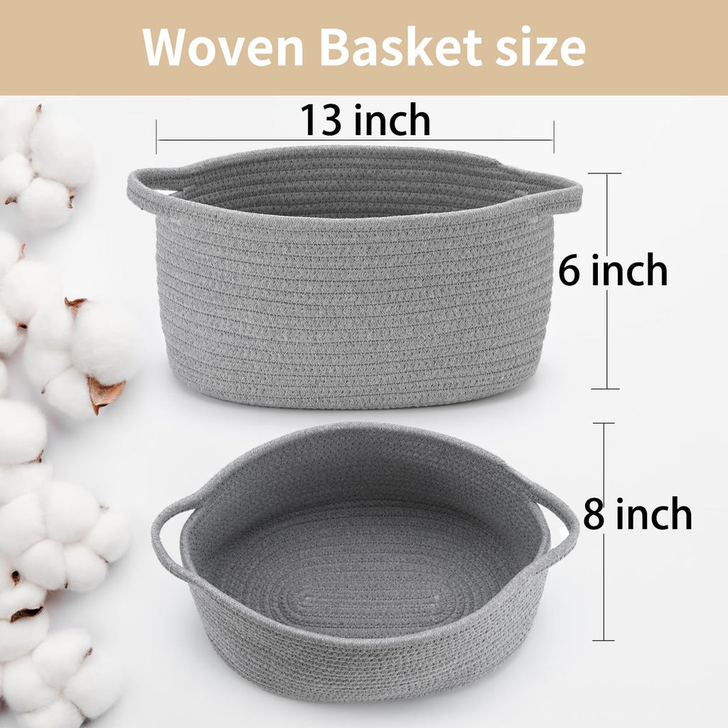Happyiren Cute Woven Storage Basket with Handle, Baskets for Gifts Empty