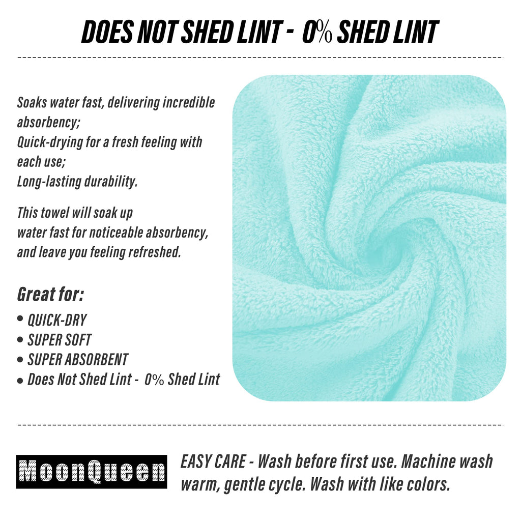 MOONQUEEN 6 Pack Premium Hand Towels - Quick Drying - Microfiber Coral Velvet Highly Absorbent Towels - Multipurpose Use as Hotel, Bathroom, Shower, Spa, Hand Towel 16 x 28 inches(Frozen Blue)