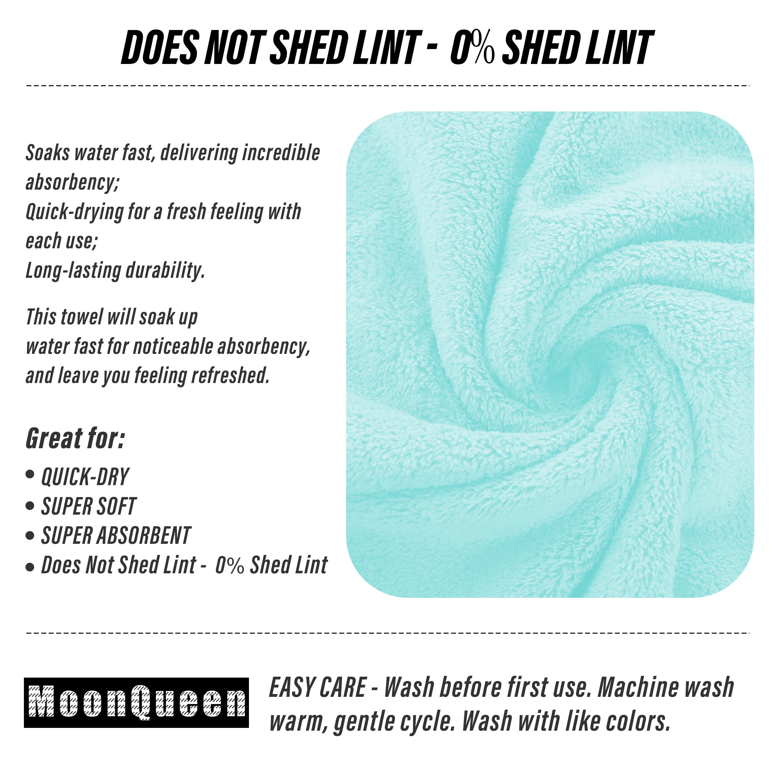 MOONQUEEN 6 Pack Premium Hand Towels - Quick Drying - Microfiber Coral Velvet Highly Absorbent Towels - Multipurpose Use as Hotel, Bathroom, Shower, Spa, Hand Towel 16 x 28 inches(Frozen Blue)