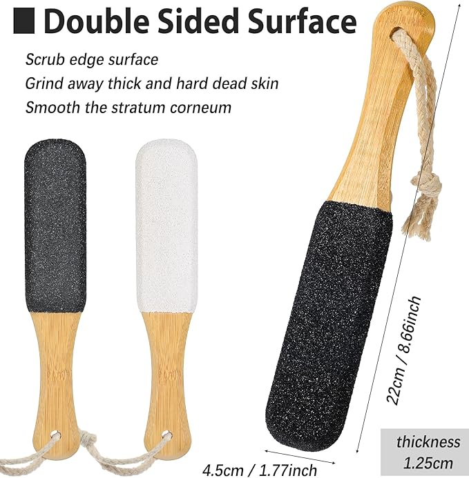 2Pcs Pumice Stone for Feet, Callus Remover for Feet, Natural Pumice Stone for Cracked Heels, Dual-Use Wet/Dry, Long-Lasting & Eco-Friendly Feet Care