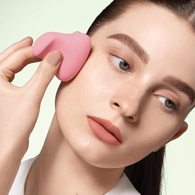 Strokes Beauty Lab Original Beauty Blender Makeup Sponge Applicator for Powder, Cream & Liquid, Beauty Tools Puff, Streak Free Application, Vegan, Cruelty Free Made in USA, Pink