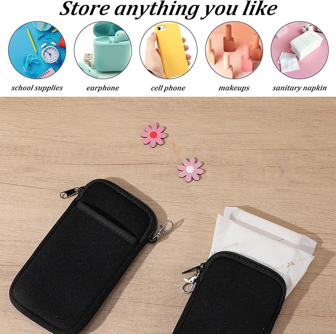 Ouligay 2 PCS Period Bag, Tampon Bag Sanitary Napkin Storage Bags Pad Tampon Pouch for Teen Girls School First Period Kit Portable Menstrual Feminine Tampons Pad Holder for Women