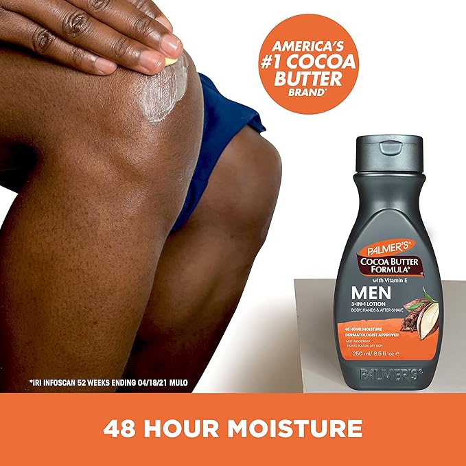 Palmer's Cocoa Butter Formula Men's 3-in-1 Fast Absorbing Face & Body Lotion, 8.5 oz. (Pack of 2)