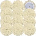 phepetroll 12 PCS Wool Buffing Polishing Pads 7 Inch, Natural Wool Cutting Pads with Hook and Loop Backing Compound & Polishing for Automotive Car Boats Glass Furniture Repair