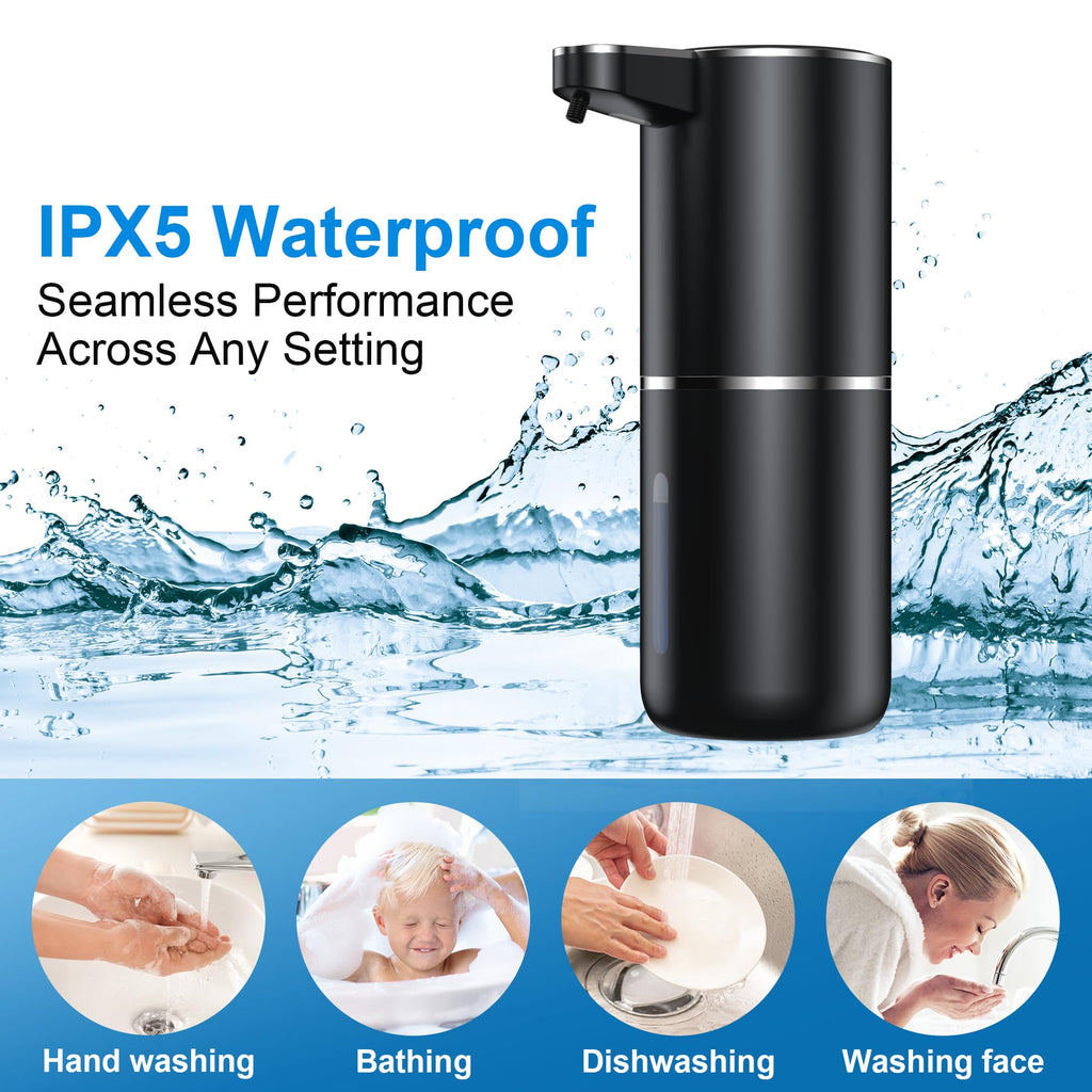 Fantictas Automatic Soap Dispenser Touchless Automatic Liquid Soap Dispenser 4 Adjustable 1200mAh Soap Dispensing Levels Wall Mount for Kitchen and Bathroom