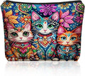 Girlly Bohemian Cat Mom Makeup Bag For Women & Teen Girl Cat Lover Gifts. Cute Boho Cats Themed Cosmetic & Toiletry Organizer Pouch For Daughters, Sisters, Friends.Ideal Gift For Travel, Christmas.