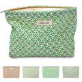 STARDW Aesthetic Floral Makeup Bag Cute Small Cosmetic Bags for Women Girls, Travel Toiletry Bag Large Capacity Zipper Makeup Pouch, Purse Organizer Pouches (Green Flora)