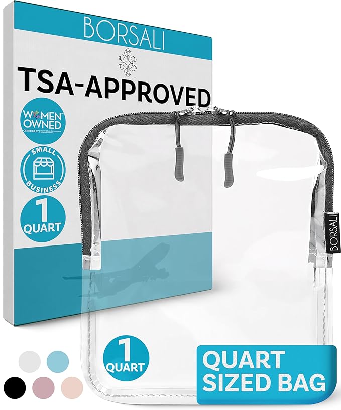 BORSALI TSA Approved Toiletry Bag, Gray