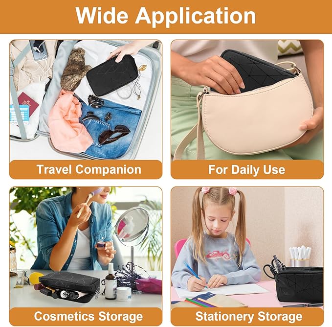 Period Bag for Girls Womens, Leather Sanitary Napkin Storage Bag, Portable Menstrual Pad Bag Period Pads Pouch, Small Make Up Bags(Black)