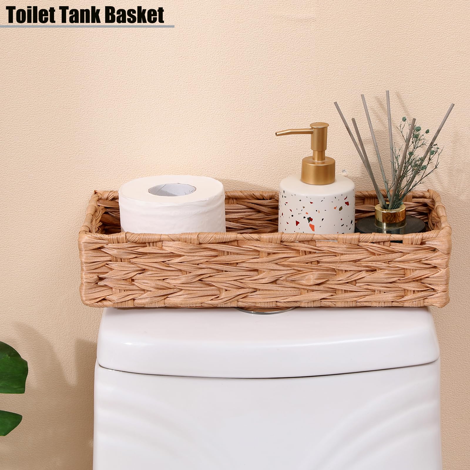 Handwoven Storage Basket Tissue Holder Box Toilet Paper Office Drawer Organizer
