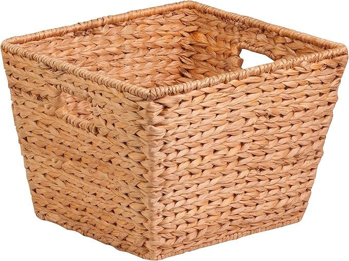 Honey-Can-Do Banana Leaf Storage Baskets –Water Hyacinth Woven Basket, Decorative Baskets for Shelves, Basket for Gifts, Closet, Pantry, and Home Organization, Set of 3, Multi-Size