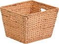 Honey-Can-Do Natural Water Hyacinth Tall Storage Basket with Built-In Handles, 15.75 x 14.5 x 12 in, Handwoven Eco-Friendly Bin