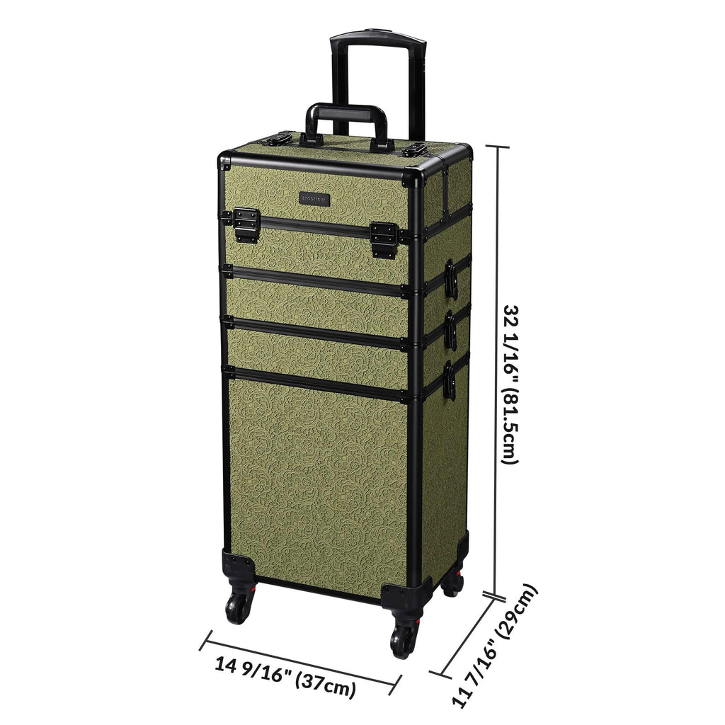 BYOOTIQUE 3-Piece Rolling Makeup Train Case on Wheels Travel Makeup Artist