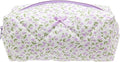 PAZIMIIK Cozy Makeup Bag for Women,Zipper Cosmetic Pouch,Floral Purple