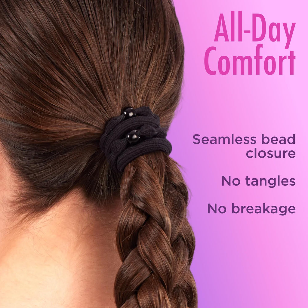 Goody Ouchless Forever Hair Elastics - 10 Ct, Assorted Neon, Damage-Free Bands, 3X Stronger Hair Ties, Retainable Shape, 16 Strand Inner Core, Hair Accessories for Women & Men, All Hair Types