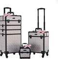 BYOOTIQUE 3-Piece Rolling Makeup Train Case on Wheels Travel Makeup Artist