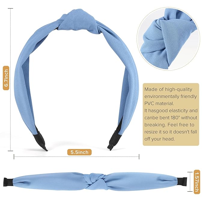 Headbands for Women Girls - 6PCS Stylish Top Knotted Headbands - Knotted Headband for Women - Head Bands Wide Hairband Hair Accessories