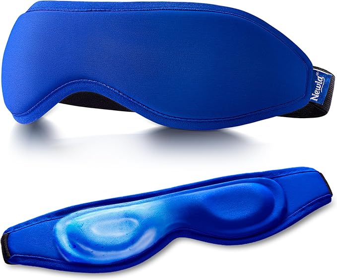 Contoured Cooling Gel Eye Mask: Snug-Fit Cold Compress for Puffy Eyes, Migraine & Sinus Pressure