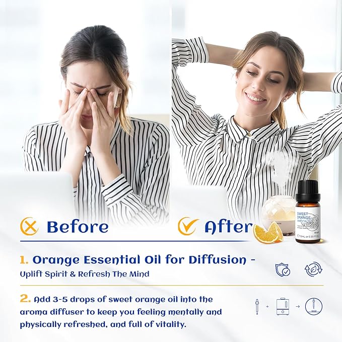 HIQILI Sweet Orange Oil Pocket Size for Skin Care & Diffusers