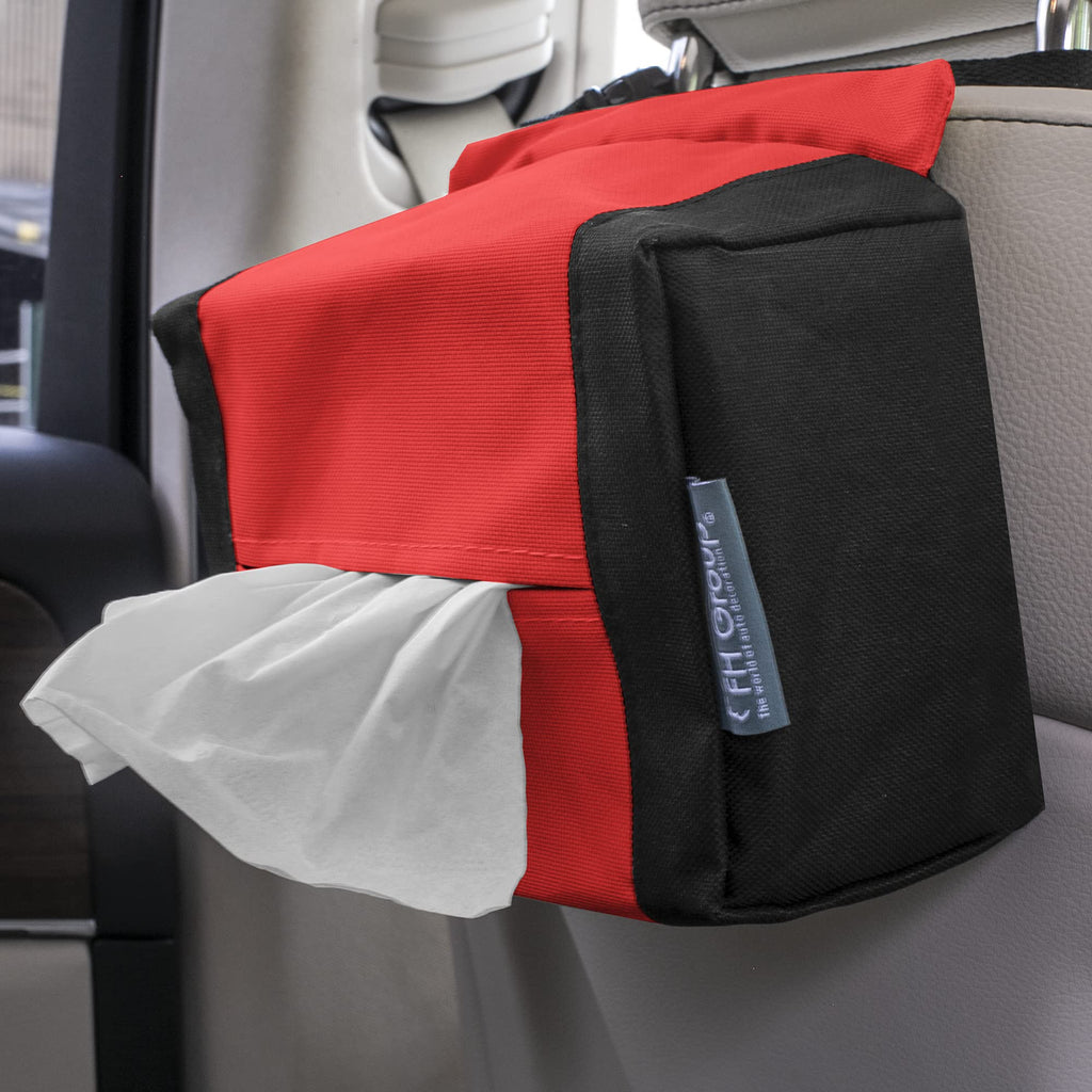 FH Group E-Z Travel Napkin Tissue Dispenser Holder fits Most Cars, SUVs, Trucks, and Vans Red