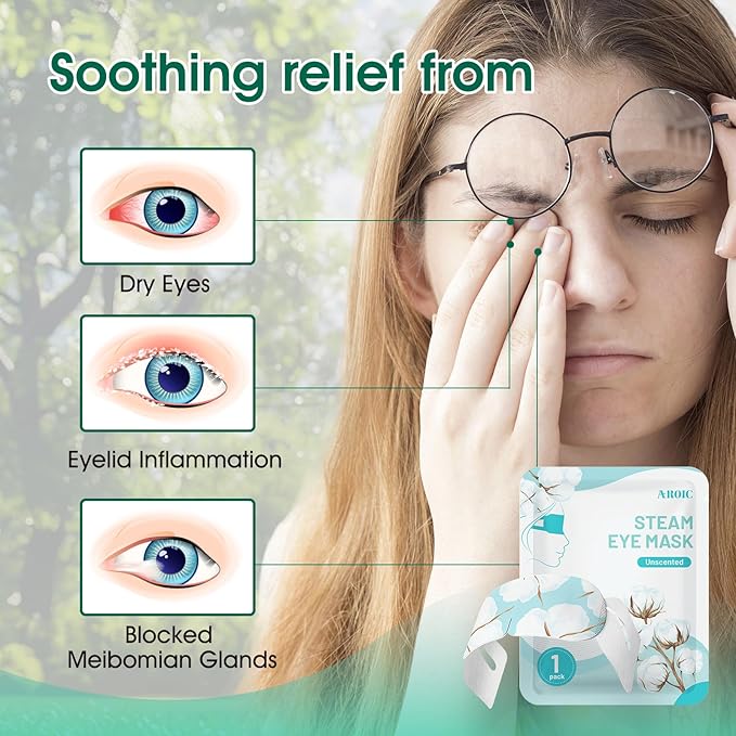AROIC 120 Pack Steam Eye Masks Disposable, Heated Sleep Eye Mask for Women Warm Compress for Eyes, Relaxation Mothers Day Gifts, Travel Essentials - Lavender, Unscented, Chamomile, Rose