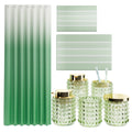 XLHOMO Bathroom Sets with Shower Curtain and Rugs and Accessories, Glass Bathroom Accessories Set Green Bathroom Set Bathroom Sets, Green Bath Mat and Diamond Soap Dispenser for Bathroom Decor