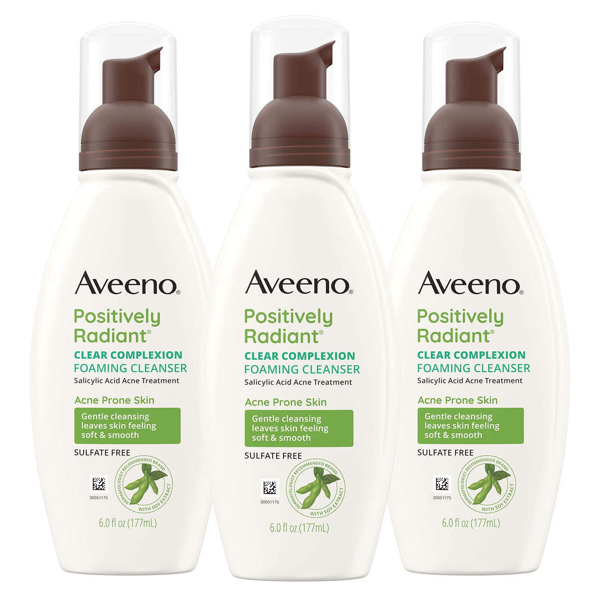 Aveeno Positively Radiant Clear Complexion Foaming Face Cleanser, 6 fl. oz