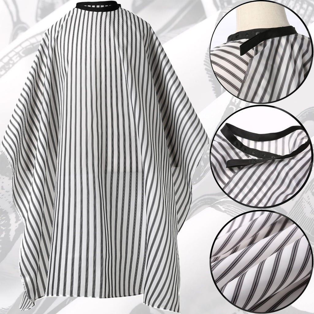 Borogo Professional Waterproof Barber Cape with Snap Closure, Hair Cutting Salon Cape Hairdressing Apron Stripe