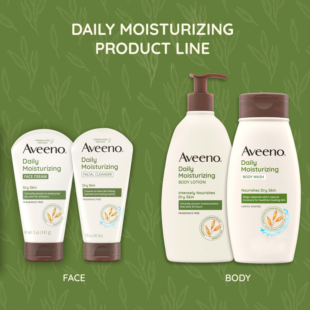 Aveeno Daily Moisturizing Facial Cleanser, Fragrance Free, 12 fl. oz