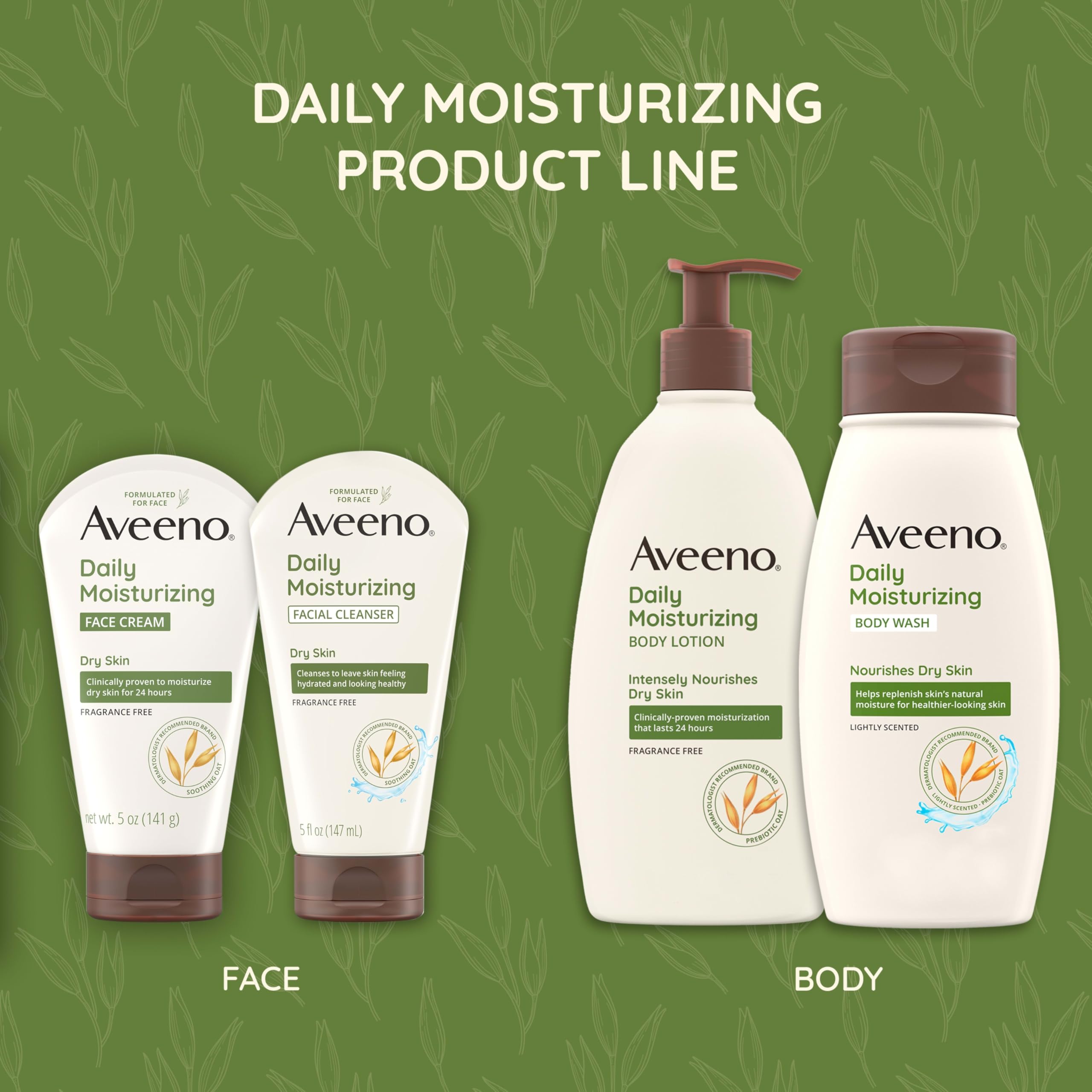 Aveeno Daily Moisturizing Facial Cleanser, Fragrance Free, 12 fl. oz