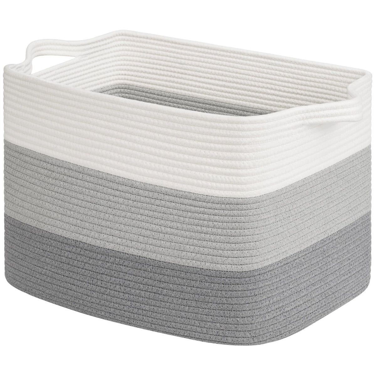 Goodpick Woven Storage Basket for Shelves, 13" x 10" x 9", White