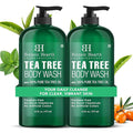 Botanic Hearth Tea Tree Body Wash, 16 Fl Oz (473 ml) Pack of 2 | With Tea Tree Oil, Peppermint & Sea Buckthorn | Gently Cleanses, Refreshes & Nourishes Skin | Sulfate & Paraben Free | For Men & Women