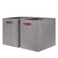 HNZIGE Tall Storage Baskets for Shelves, Rectangular Fabric Organizer with Handles, Decorative Closet Storage Bins (Grey)