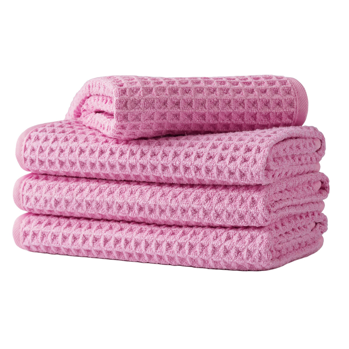 Microfiber Waffle Face Towels, 4 Pieces, Soft, Absorbent, Fast Drying, Lint Free 430 GSM (Turquoise)