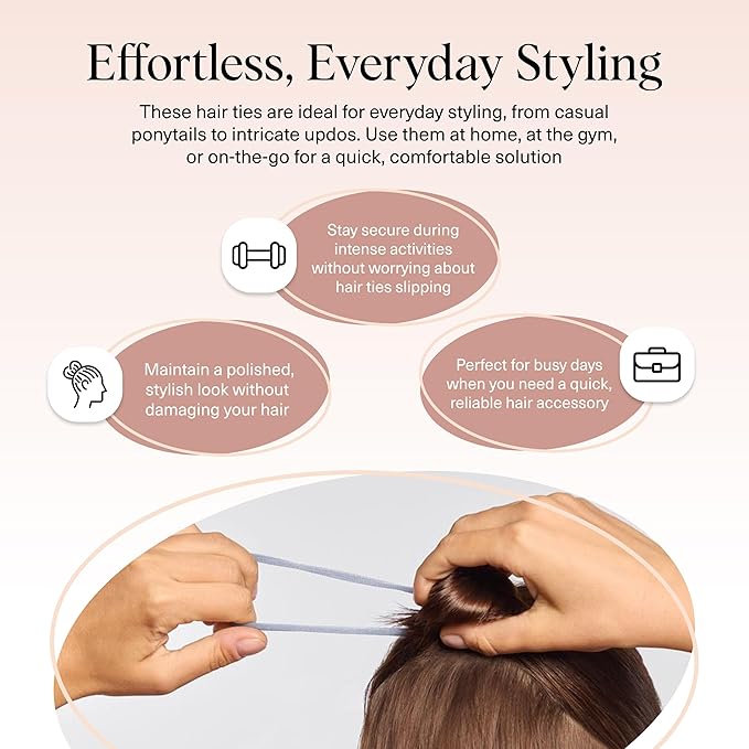 Kitsch Seamless Hair Ties No Damage - Stretchable Hair Bands for Strong All-Day Hold, Ponytail Holders | Hair Accessories for Girls - Garden Bouquet 8 Pcs