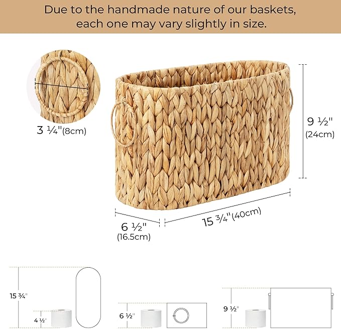 StorageWorks Toilet Paper Storage Basket, Wicker Toilet Paper Holder