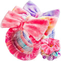LEOBRO Makeup Headband, Spa Headbands, Skincare Headbands for Women, Headband for Washing Face, with Hair Band, Hair Scrunchies, Gifts for Teens, Girls, Women (Rainbow/Hot Pink/Violet)