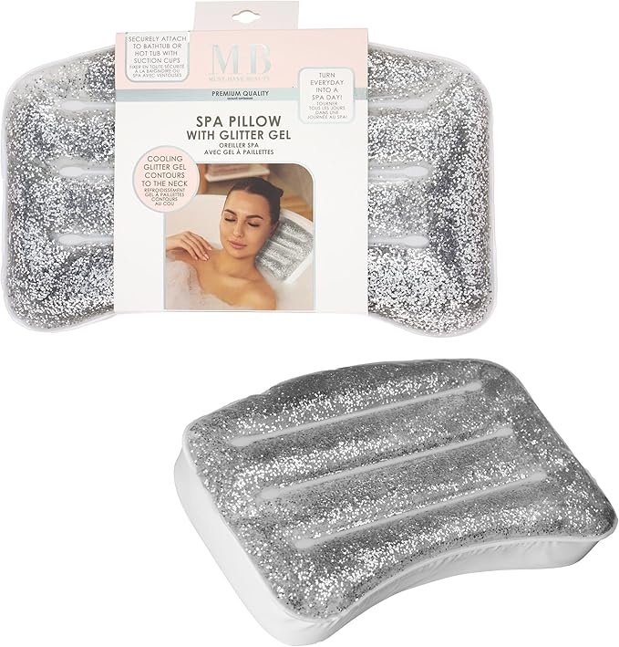 Glitter Gel Cooling Spa Pillow -Bathtub & Hot Tub Relaxation Cushion