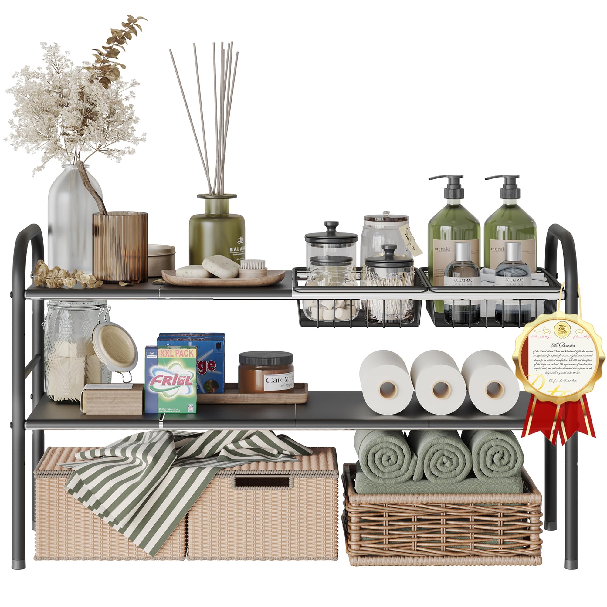 Under Sink Organizers and Storage,Expandable under cabinet organizer Shelf