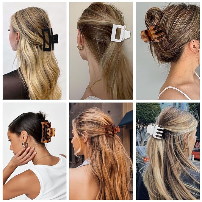SMKSL 3 Styles Hair Clips for Women Small Medium Big Claw Clips for Thin Thick Hair 12 Pcs Hair Claw Clips Hair Clips Combination Hair Accessories for Women (Tortoise)