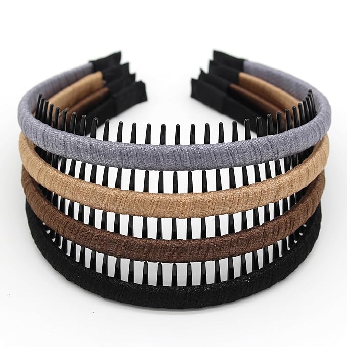 JOBAND Zig Zag Hairbands - Head Bands for Women's Short Hair, Non-Slip Hair Accessories (4 Colors)