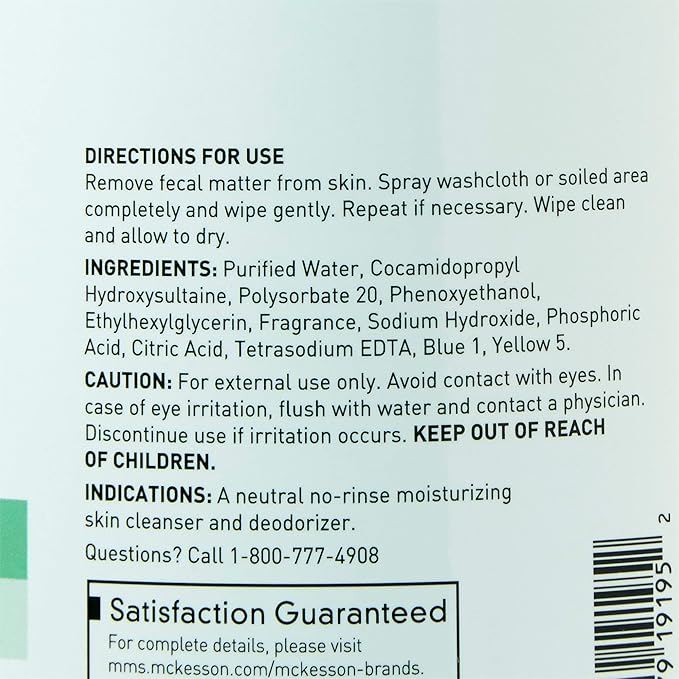 McKesson Perineal Skin Cleanser, 1 Gallon [Pack of 4] Rinse-Free Body Wash for Incontinence or Ostomy Care, Herbal Scent