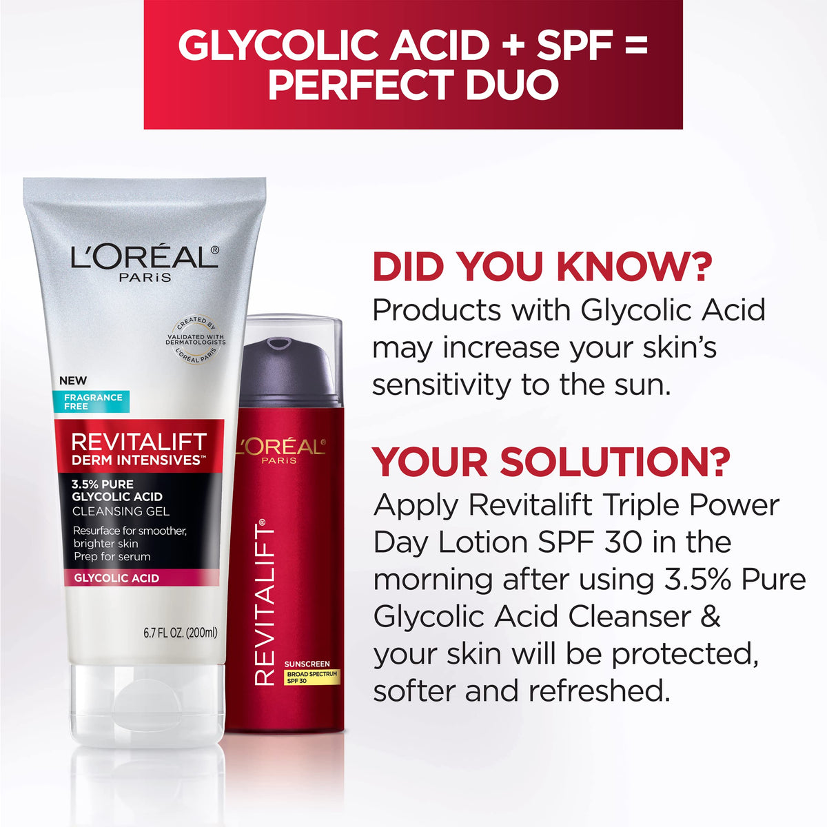 L'Oreal Paris Revitalift 3.5% Pure Glycolic Acid Brightening Cleansing Gel wth Salicylic Acid 6.7 fl oz