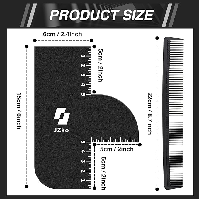 2Pcs Barber Accessories for Hairline Shaping, Enhancement Card for Barbers Reusable Color Spray Edge Line Up Tool for Barber Accessories with Measurement Indicators, Hairline Enhancement Spray for Men