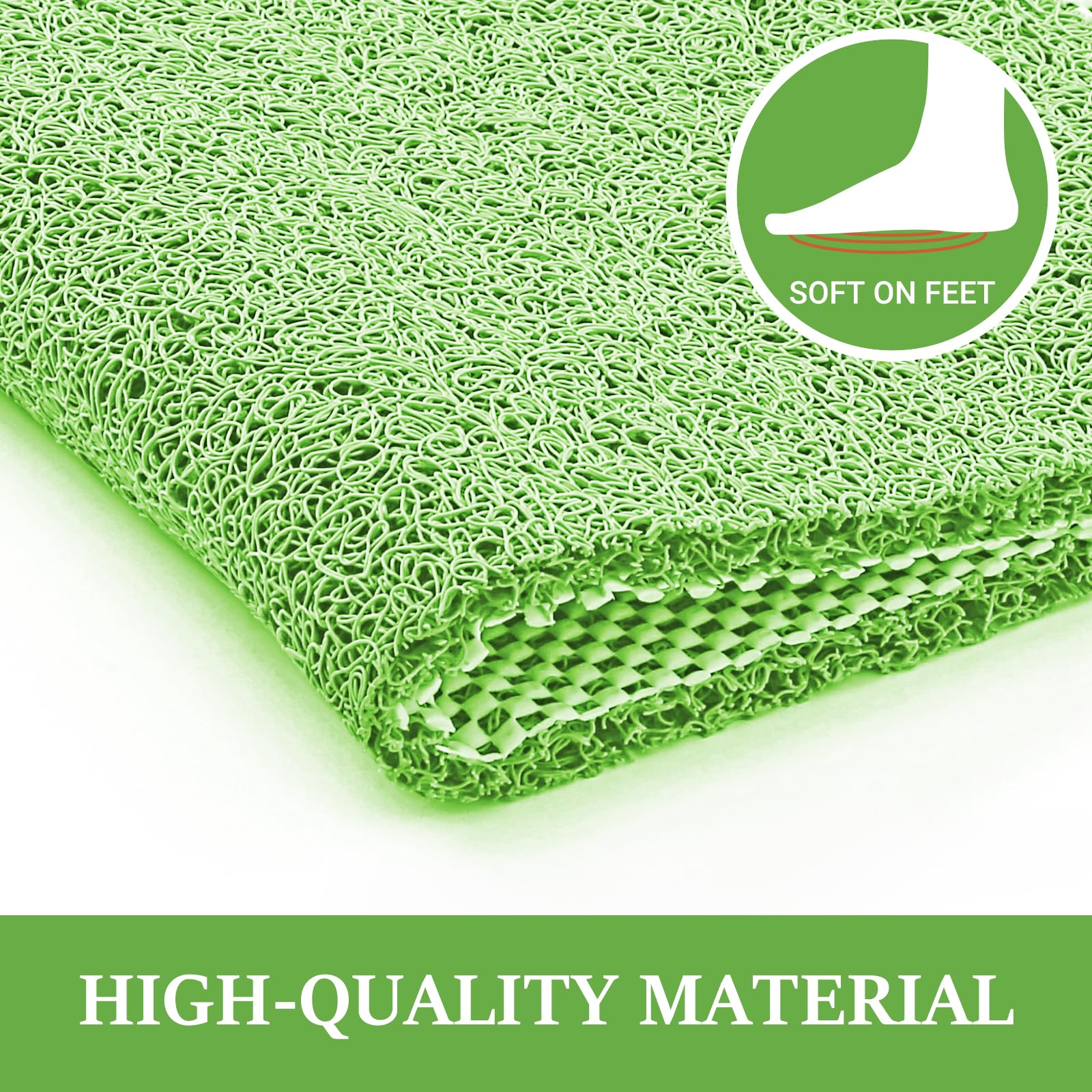 LuxStep Shower Mat Bathtub Mat Non-Slip Bath Mat with Drain, Quick Drying