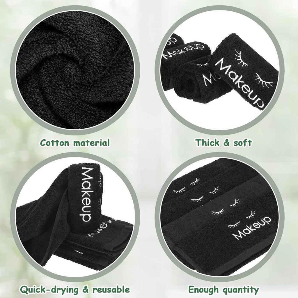Shimeyao 36 Pcs Black Makeup Towels Washcloths 13x13 in Face,Classic