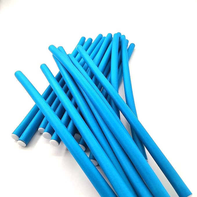 Xianglangsuccess 10 Pieces Flexible Curling Rods, Soft Foam No Heat Hair Rollers, Curler for Women with Long and Short Hair (Blue, 0.31 x 9.4in)